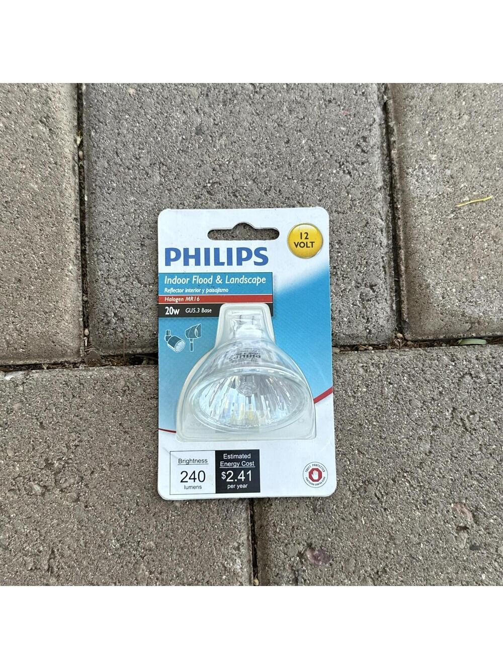 Philips MR16 20W GU5.3 Flood Light Bulbs 12V Indoor/Outdoor NEW